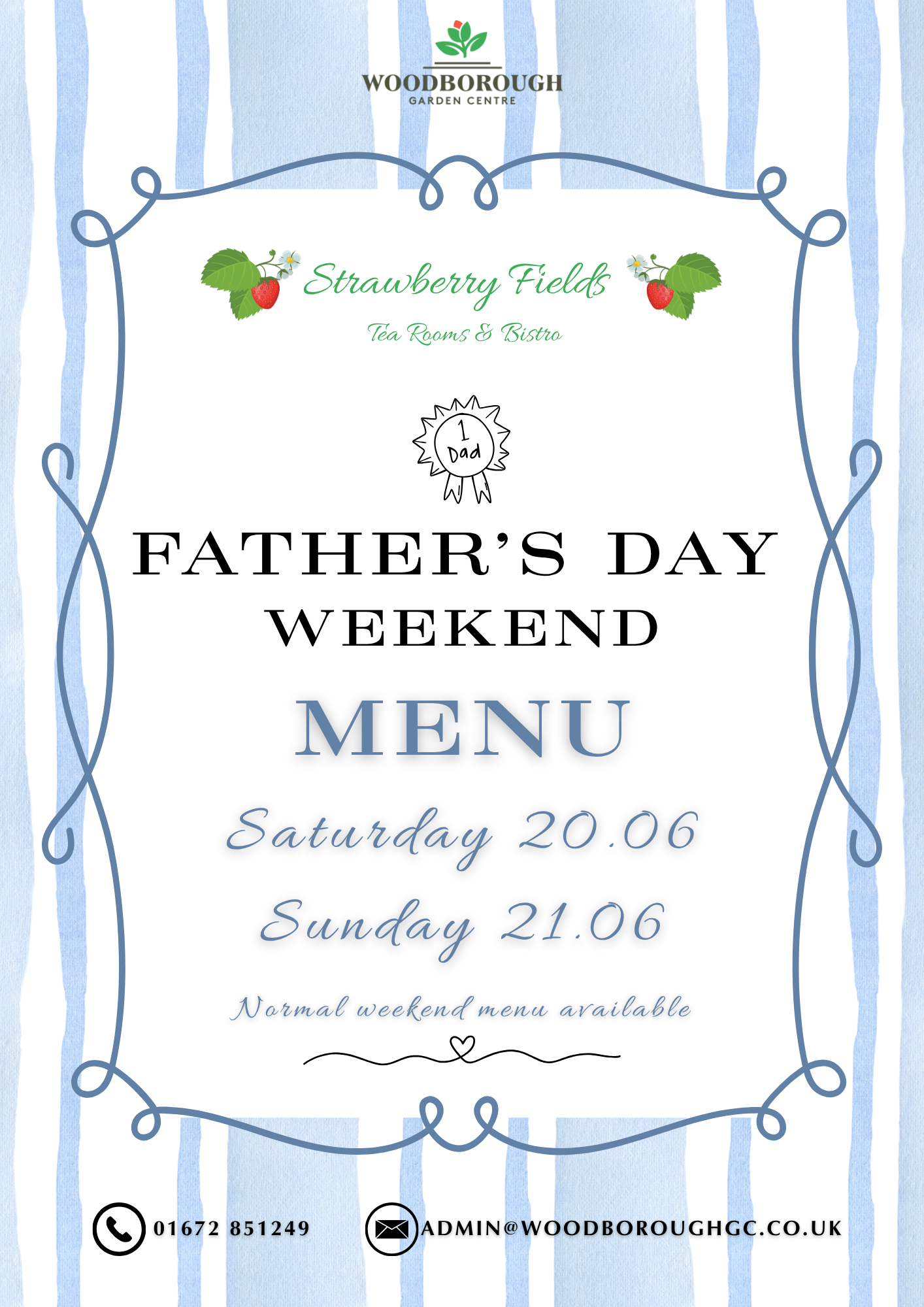 Fathers Day Weekend Menu