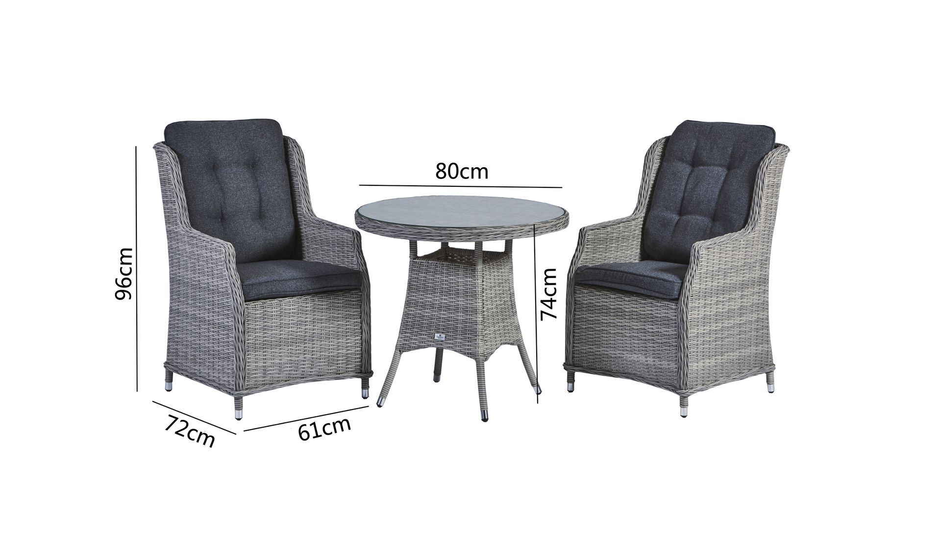 Supremo 2 Seat Round Bistro Set - Image 3