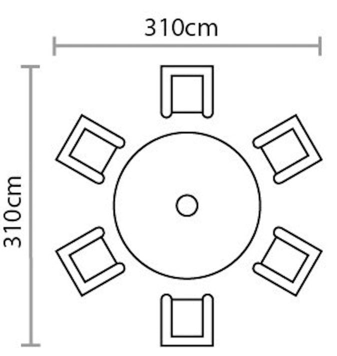Supremo Cotswold 6 Seat Round Dining Set - Image 2