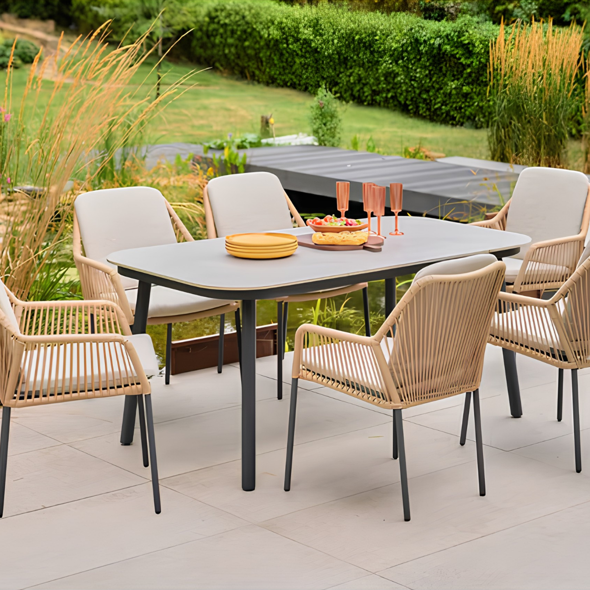 Malibu Wheat 6 Seat Dining Set