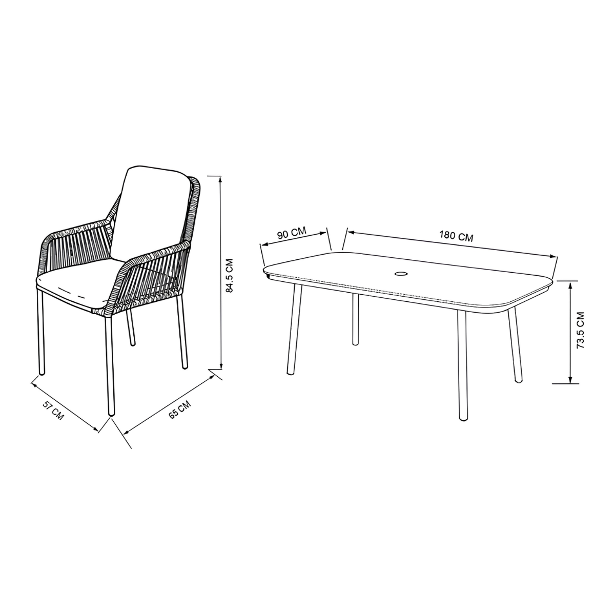 Malibu Wheat 6 Seat Dining Set - Image 4